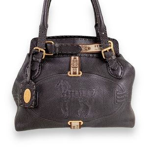 Fendi Selleria horse carriage leather tote bag